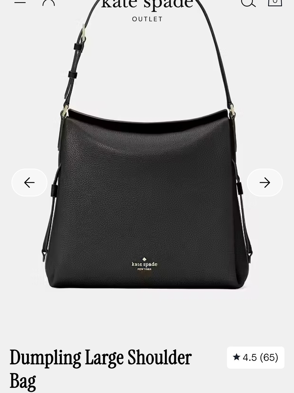 kate spade Black Dumpling Large Shoulder Bag